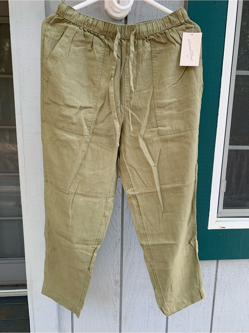 Universal Thread Women's Pull On Linen Pants in Olive